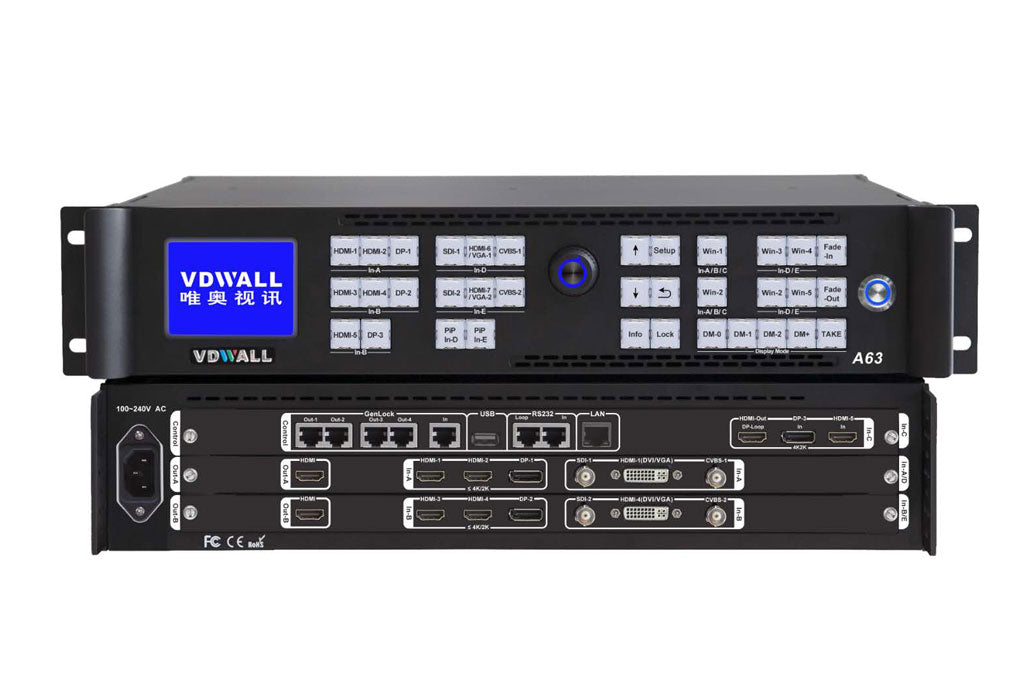 VDWALL A63 4K Video Processor With HDMI LED Video Wall Splicer – LED Controller